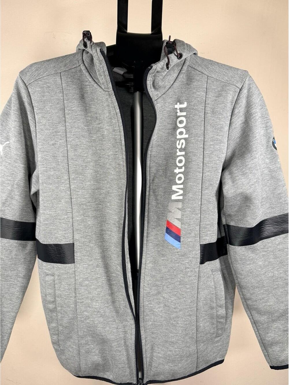 PUMA BMW M Motorsport Men's Full-Zip Hoodie Heather Gray Jacket Size Small - Picture 7 of 16